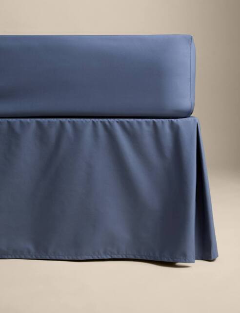 M&S Pure Egyptian Cotton Valance Sheet Slate Blue