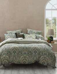 MM Linen Pure Cotton Sateen Andora Bedding Set Green Mix