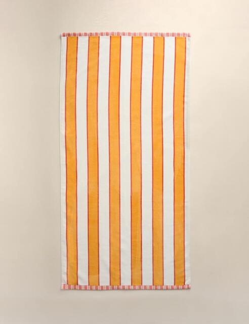 M&S Pure Cotton Sand Resistant Beach Towel Dark Yellow