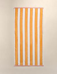 M&S Pure Cotton Sand Resistant Beach Towel Dark Yellow