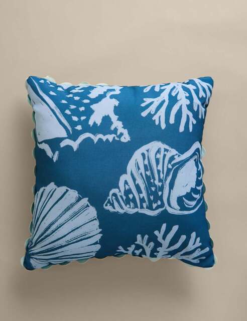 M&S Set of 2 Coastal Outdoor Cushions Blue Mix