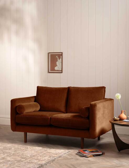 BARKER AND STONEHOUSE Moore Chenille Medium 2 Seater Sofa Brown