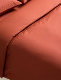 M&S Egyptian Cotton 230 Thread Count Crisp Duvet Cover Terracotta