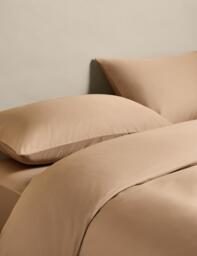 M&S Egyptian Cotton 400 Thread Count Silky Bedding Set Biscuit