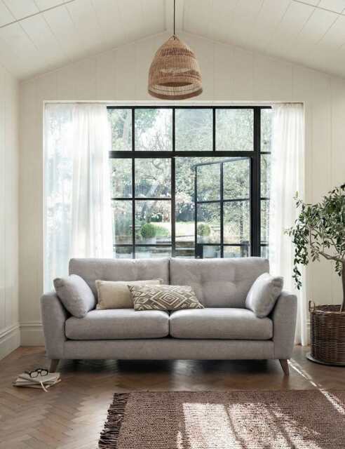 BARKER AND STONEHOUSE Ellis Fabric Extra Large 3 Seater Sofa Medium Grey