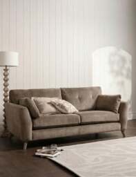 BARKER AND STONEHOUSE Ellis Chenille 3 Seater Sofa Taupe