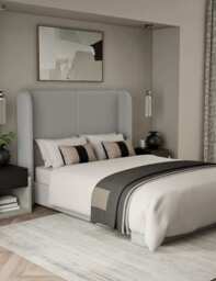 M&S X Kelly Hoppen 500 Thread Count Pure Cotton Sateen Bedding Set Cream