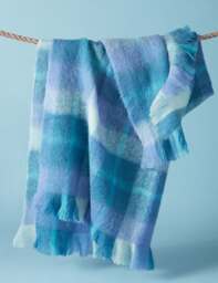 Bluebellgrey Wool Blend Highland Check Throw Blue Mix