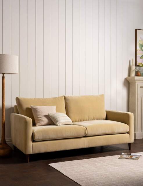 BARKER AND STONEHOUSE Todd Chenille 2 Seater Sofa Yellow