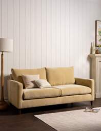 BARKER AND STONEHOUSE Todd Chenille 2 Seater Sofa Yellow