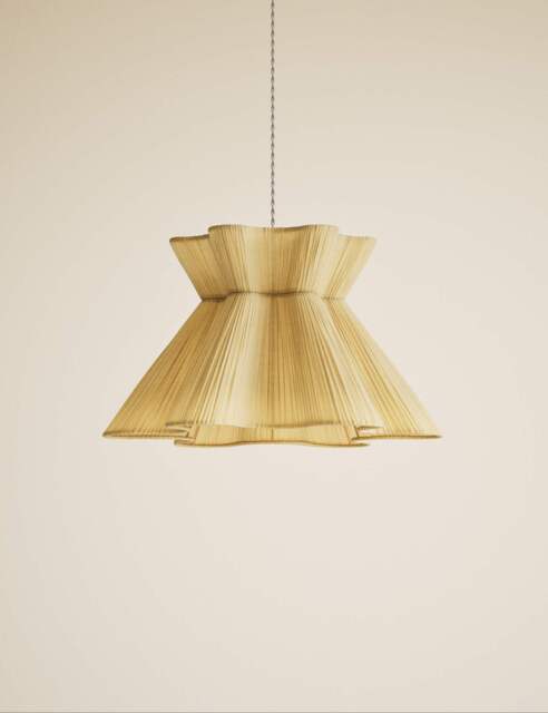 M&S Scallop Pleated Fabric Easy Fit Ceiling Lamp Shade Cream