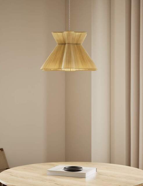 M&S Scallop Pleated Fabric Easy Fit Ceiling Lamp Shade Cream