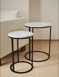 Gallery Direct Farley Marble Nest of Tables White Mix
