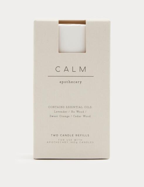 Apothecary Set of 2 Calm Candle Refills White