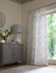 Laura Ashley Sheer Voile Panel Slot Top Curtain Blue Mix