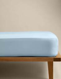 M&S Stay Cool Lyocell Rich Fitted Sheet Dusty Blue
