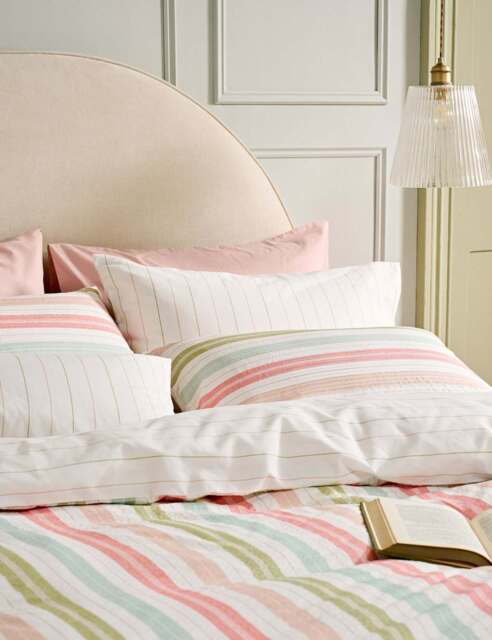 Laura Ashley Set of 2 Sophie Stripe Pure Cotton Pillowcases Multi