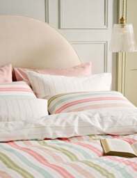 Laura Ashley Set of 2 Sophie Stripe Pure Cotton Pillowcases Multi