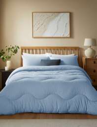 Night Lark Tufted Dots Coverless Duvet and Pillowcases Light Blue