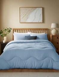 Nightlark Tufted Dots Coverless Duvet and Pillowcases Light Blue
