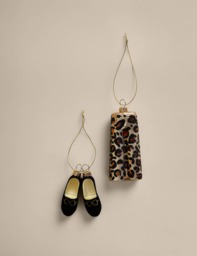 M&S 2 Pack Glass Leopard Print Fashion Baubles Multi