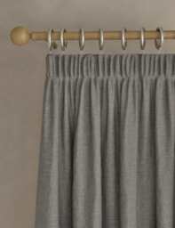 M&S Isabelle Pencil Pleat Blackout Curtains Light Grey