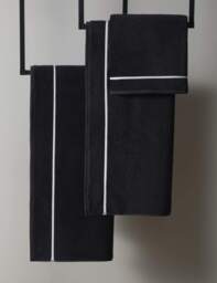 M&S X Kelly Hoppen Beretta Stitch Towel Black/White
