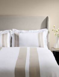 M&S X Kelly Hoppen Pure Linen Panel Bedding Set Taupe Mix