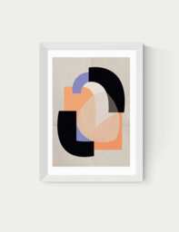 East End Prints Playful Shapes Framed Art White