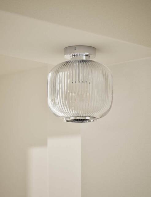 M&S Amelia Flush Ceiling Light Grey