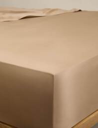 M&S Egyptian Cotton 400 Thread Count Silky StayPut Fitted Sheet Biscuit