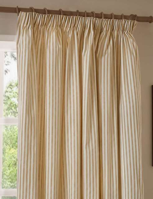 YARD Hebden Pure Cotton Striped Curtains Yellow Mix