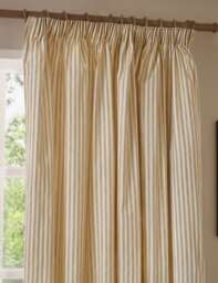 YARD Hebden Pure Cotton Striped Curtains Yellow Mix