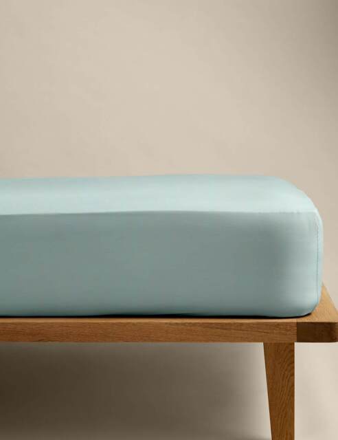 M&S Stay Cool Lyocell Rich Fitted Sheet Seafoam