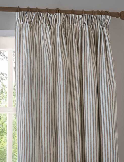 YARD Hebden Pure Cotton Striped Curtains Brown Mix