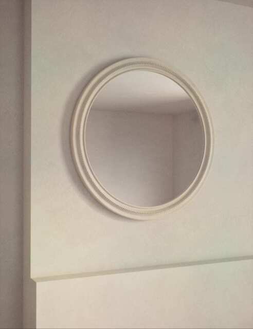 M&S Daphne Round Hanging Wall Mirror White