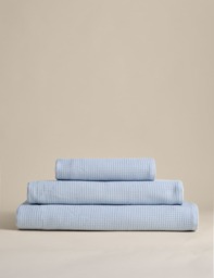 M&S Pure Cotton Reverse Waffle & Terry Towel Dusty Blue