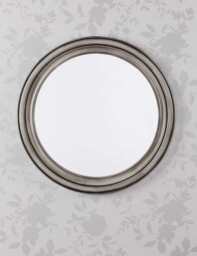 Laura Ashley Tate Wooden Round Wall Mirror Grey
