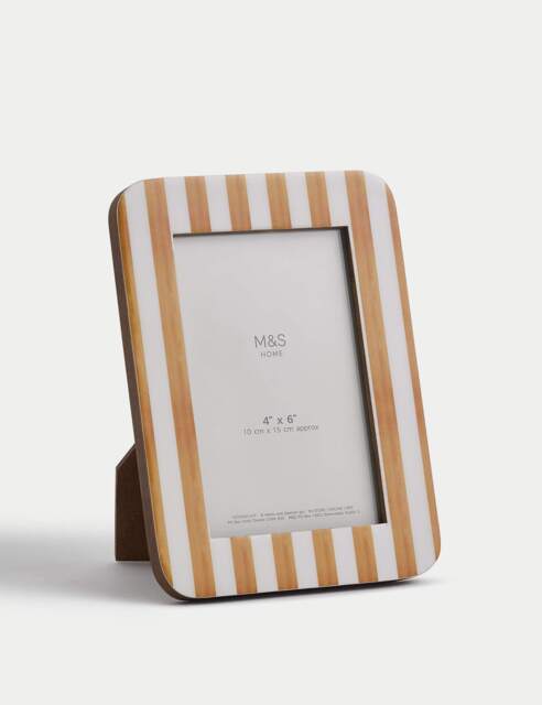 M&S Collection Striped Photo Frame 4x6 Inch - Ochre, Ochre