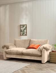 BARKER AND STONEHOUSE Orson Chenille Extra Large 3 Seater Sofa Neutral