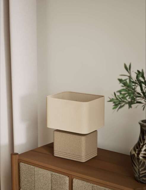 M&S Stone Effect Table Lamp Brown
