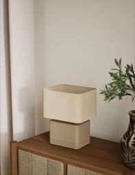 M&S Stone Effect Table Lamp Brown