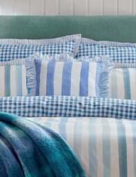Bluebellgray Pure Cotton Striped Cushion Blue Mix