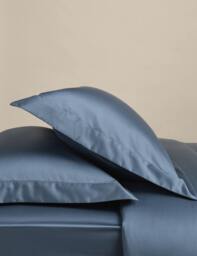 M&S 2 Pack Egyptian Cotton 400 Thread Count Silky Oxford Pillowcases Slate Blue