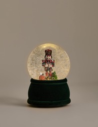 M&S Light Up Nutcracker Snow Globe Green Mix