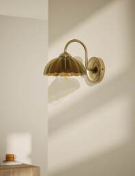 M&S Glass Scallop Wall Light Green