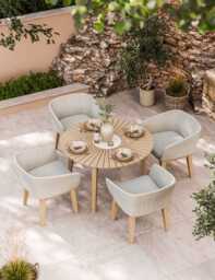 Royalcraft Roma 4 Seater Sunray Garden Dining Set Natural
