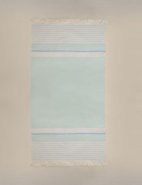 M&S Pure Cotton Hammam Beach Towel Green