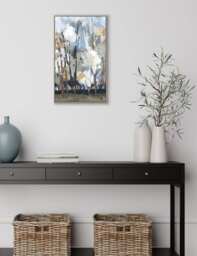 Gallery Direct Silversong Birch Rectangle Framed Canvas Blue Mix