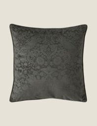 William Morris At Home Velvet Strawberry Thief Cushion - Charcoal, Charcoal,Oyster,Rose Pink,Navy,Seafoam
